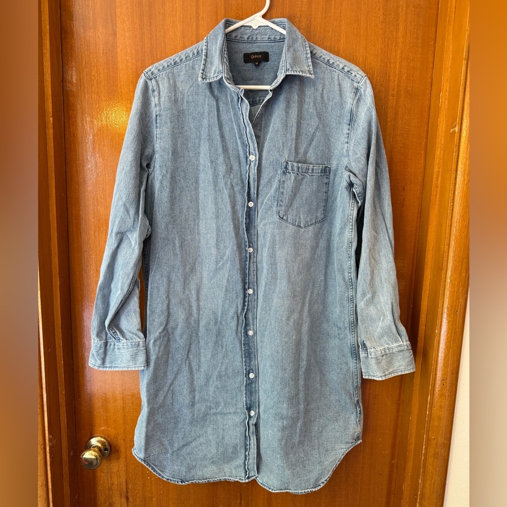 Quince Denim Shirt Dress Size M